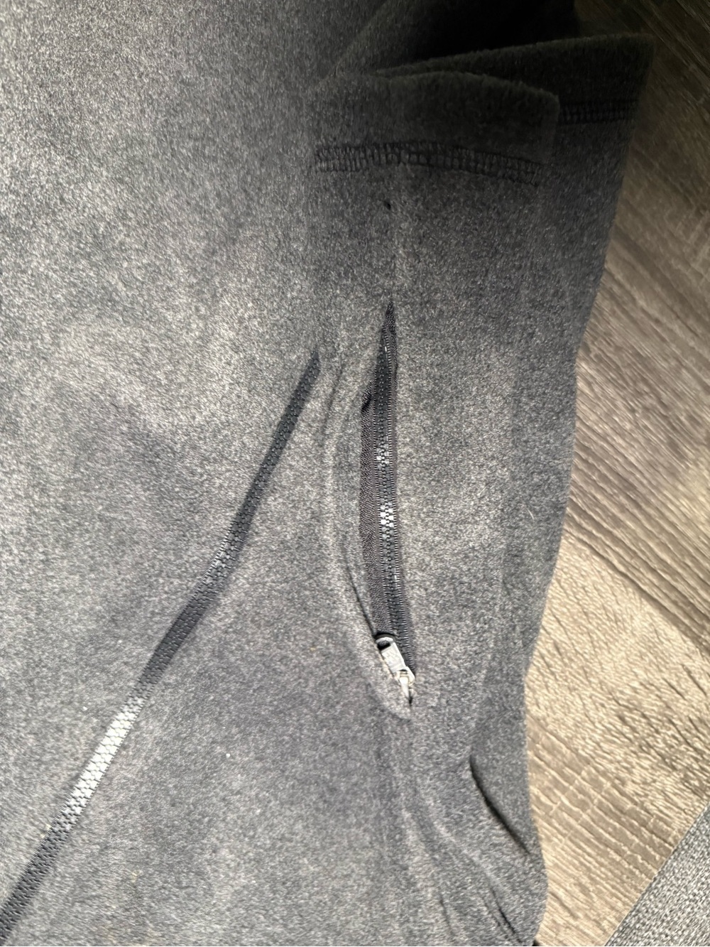 Calvin Klein Gray Zippered Fleece Jacket with Sleeve Logo - Picture 14 of 15